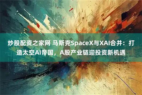 炒股配资之家网 马斯克SpaceX与XAI合并：打造太空AI帝国，A股产业链迎投资新机遇